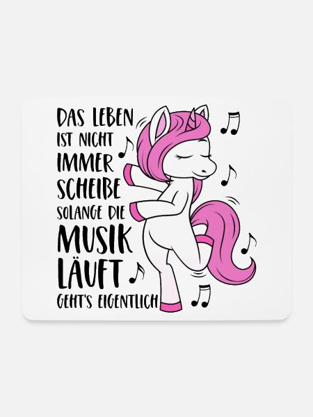 Einhorn Spruch Das Leben ist nicht immer Scheiße - Mousepad (Querformat) - Weiß