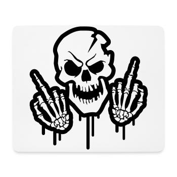Skelett Mittelfinger Totenkopf Symbol - Mousepad (Querformat) - Weiß - Vorne