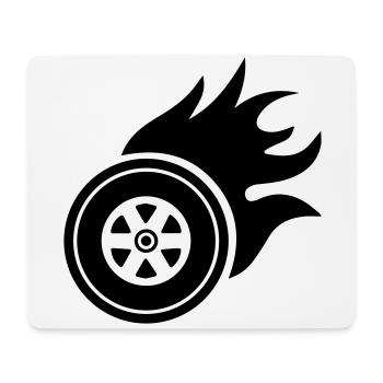 Incendie de pneus - Tapis de souris (format paysage) - blanc - Devant