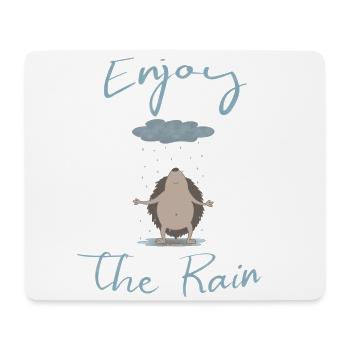 Illustrated hedgehog in the rain - Mouse Pad (horizontal) - white - Front