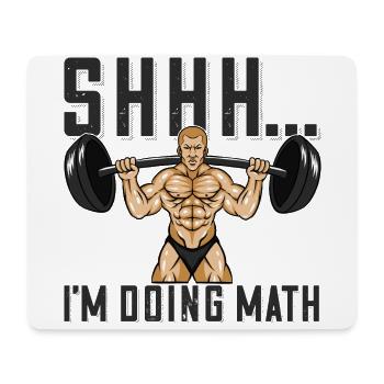 Bodybuilder Shhh Ich mache Mathe Langhantel - Mousepad (Querformat) - Weiß - Vorne