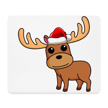 Elch Comic Weihnachten - Mousepad (Querformat) - Weiß - Vorne