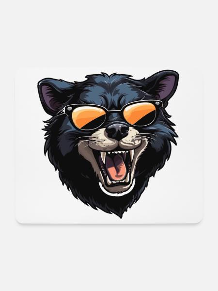Tasmanischer Teufel mit Sonnenbrille - Mousepad (Querformat) - Weiß