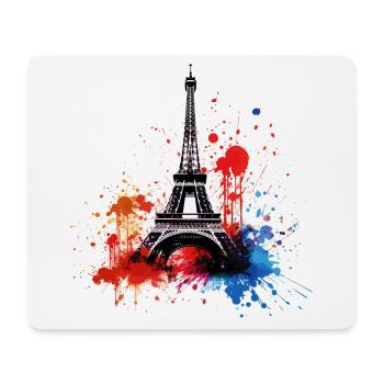 Paris, Tour Eiffel, France, Ville, Horizon, Art - Tapis de souris (format paysage) - blanc - Devant