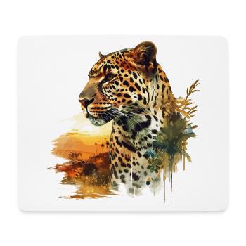 Leopard Raubkatze Natur Wildnis Afrika Safari - Mousepad (Querformat) - Weiß - Vorne