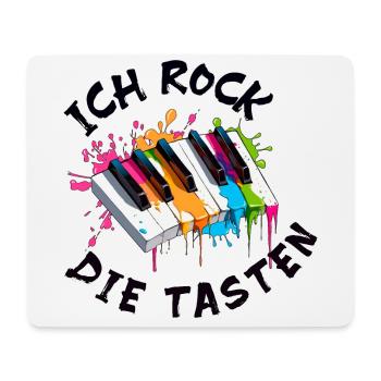 Musik Klavier "Ich rock die Tasten" Farbspritzer - Mousepad (Querformat) - Weiß - Vorne