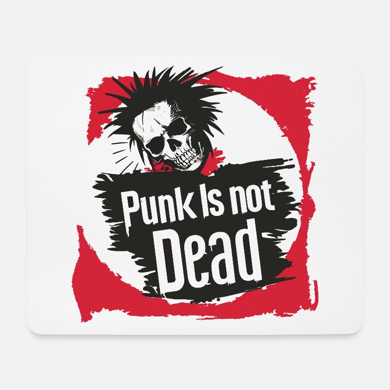 Punk Is Not Dead Punkrock Punker Punkrocker Rock - Mousepad (Querformat) - Weiß