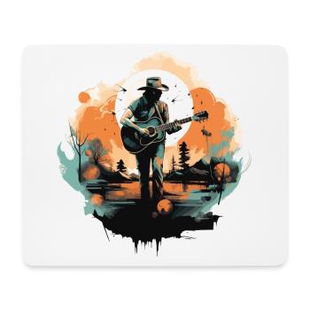 guitariste, guitariste, chanteur, musique country, vintage - Tapis de souris (format paysage) - blanc - Devant