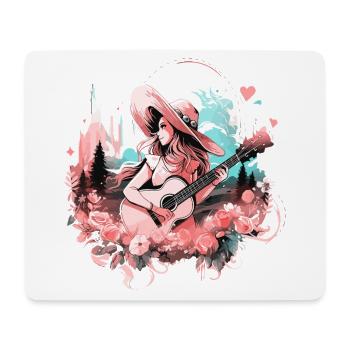 Guitare, Guitariste, Chanteur, Musique country, Vintage - Tapis de souris (format paysage) - blanc - Devant