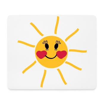 lachende Sonne mit Wangen in Herzform - Mousepad (Querformat) - Weiß - Vorne