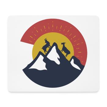Ziege Ziegenbock Berge - Mousepad (Querformat) - Weiß - Vorne