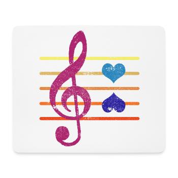 Violon violon violon clef coloré - Tapis de souris (format paysage) - blanc - Devant