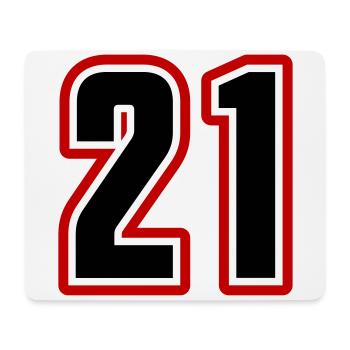 21 symbole de nombre - Tapis de souris (format paysage) - blanc - Devant