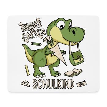 Schule Einschulung Dinosaurier Dino Schulkind - Mousepad (Querformat) - Weiß - Vorne