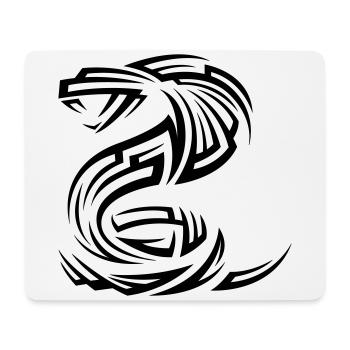 Schlange Kobra Tribal Tattoo - Mousepad (Querformat) - Weiß - Vorne