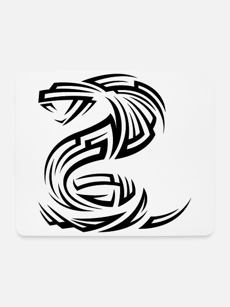 Schlange Kobra Tribal Tattoo - Mousepad (Querformat) - Weiß
