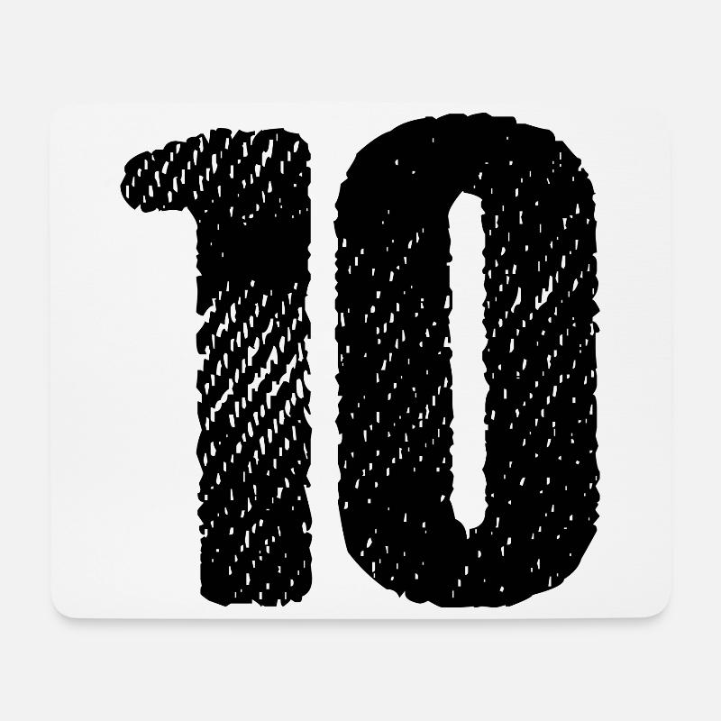 10 Zahl Trikot - Mousepad (Querformat) - Weiß