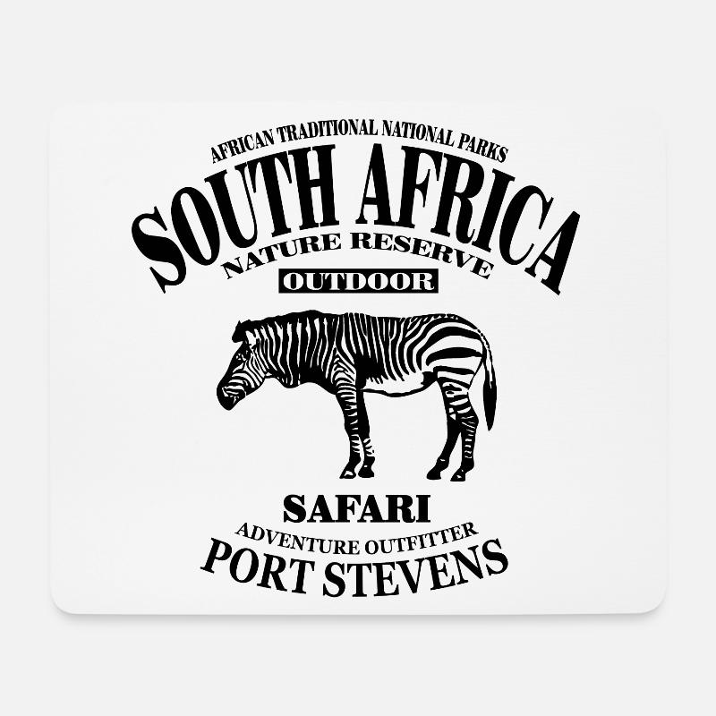 Südafrika - Zebra - Mousepad (Querformat) - Weiß