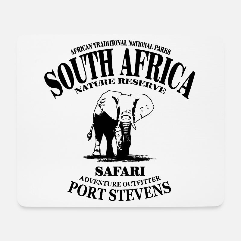 Südafrika - Elefant - Mousepad (Querformat) - Weiß