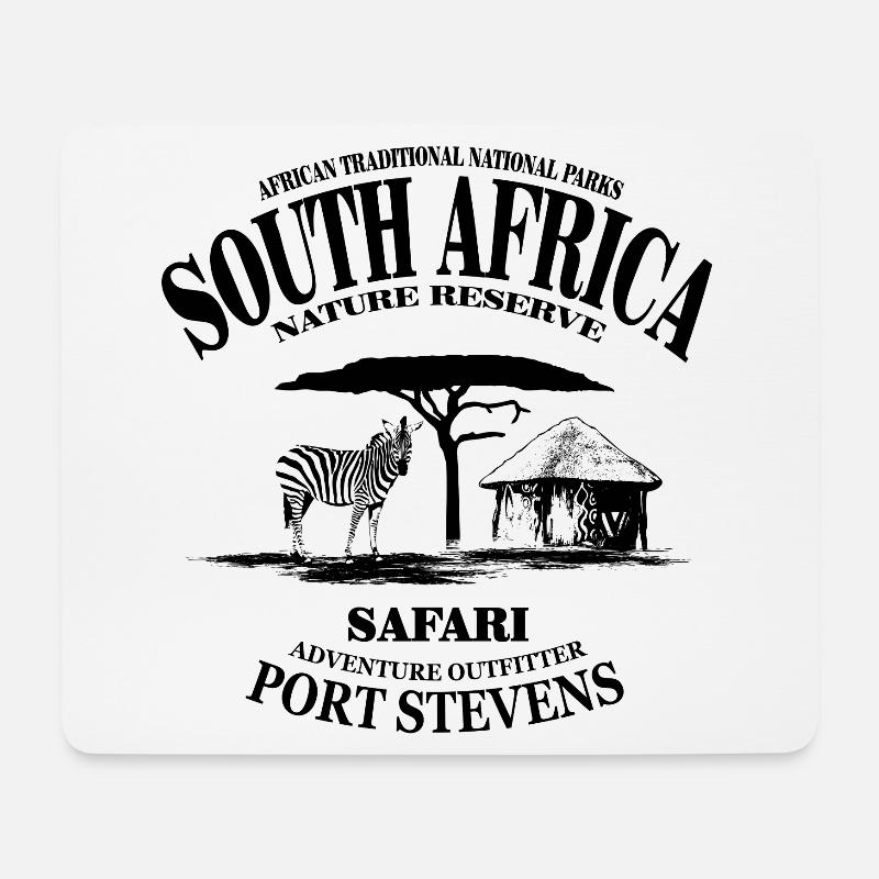 Südafrika - Zebra - Mousepad (Querformat) - Weiß