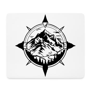 Symbole de voyage Compass Mountains - Tapis de souris (format paysage) - blanc - Devant