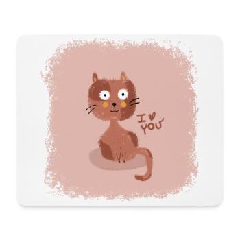 Liebe zu Kätzchen - Mousepad (Querformat) - Weiß - Vorne