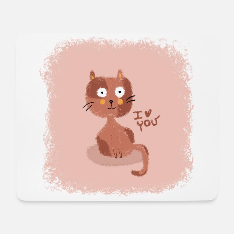 Liebe zu Kätzchen - Mousepad (Querformat) - Weiß