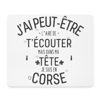 Dans mon Mental je suis en Corse - Tapis de souris (format paysage) - blanc - Devant