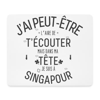 Dans ma Tête je suis à singapour - Tapis de souris (format paysage) - blanc - Devant