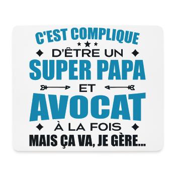 Super Papa und Anwalt - Humor Beruf Avocado Geschenk - Mousepad (Querformat) - Weiß - Vorne