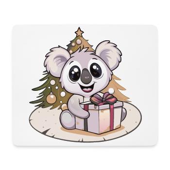 Niedlicher Koala mit Geschenk an Weihnachten - Mousepad (Querformat) - Weiß - Vorne