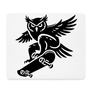Schneeeule Skateboard Silhouette Minimalistischer - Mousepad (Querformat) - Weiß - Vorne