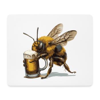 Bee Beer Funny - Mouse Pad (horizontal) - white - Front