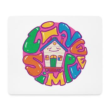 Tiny House Live Simple mit lila Umriss - Mousepad (Querformat) - Weiß - Vorne