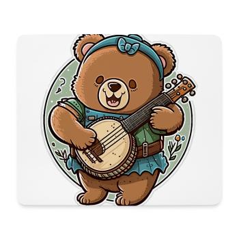 Banjo-Bär - Mousepad (Querformat) - Weiß - Vorne