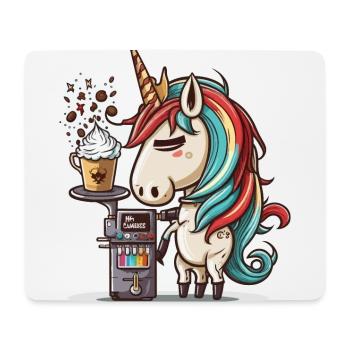 Licorne productrice de café - Tapis de souris (format paysage) - blanc - Devant
