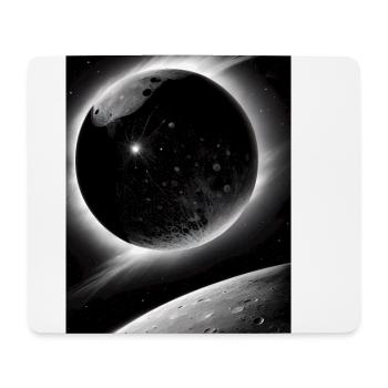 Dark Planet and Moon Solar System Galaxy Star - Mouse Pad (horizontal) - white - Front