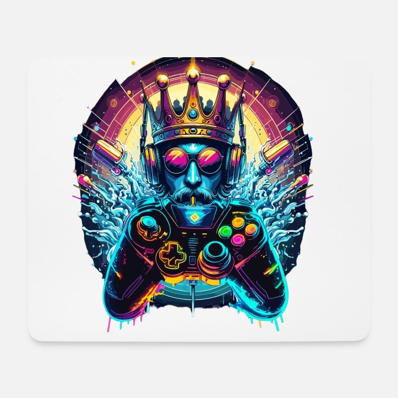Gaming Throne – Spielkönig - Mousepad (Querformat) - Weiß