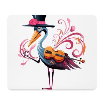 Ausgefallener Flamingo - Mousepad (Querformat) - Weiß - Vorne