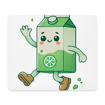 Cartoon Juice Box Character Design - Mouse Pad (horizontal) - white - Front