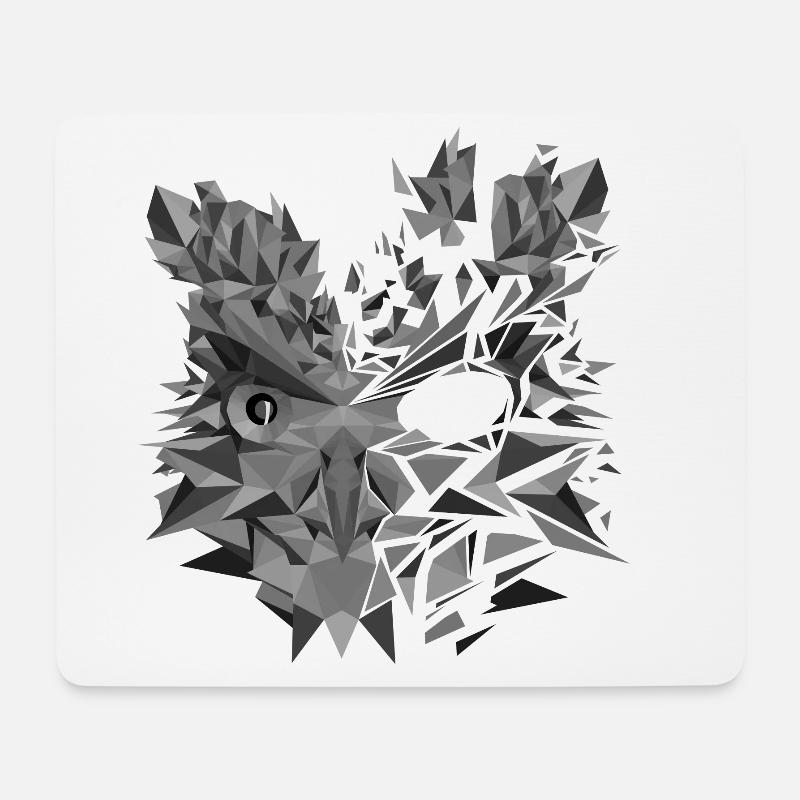Owl gray - Mouse Pad (horizontal) - white