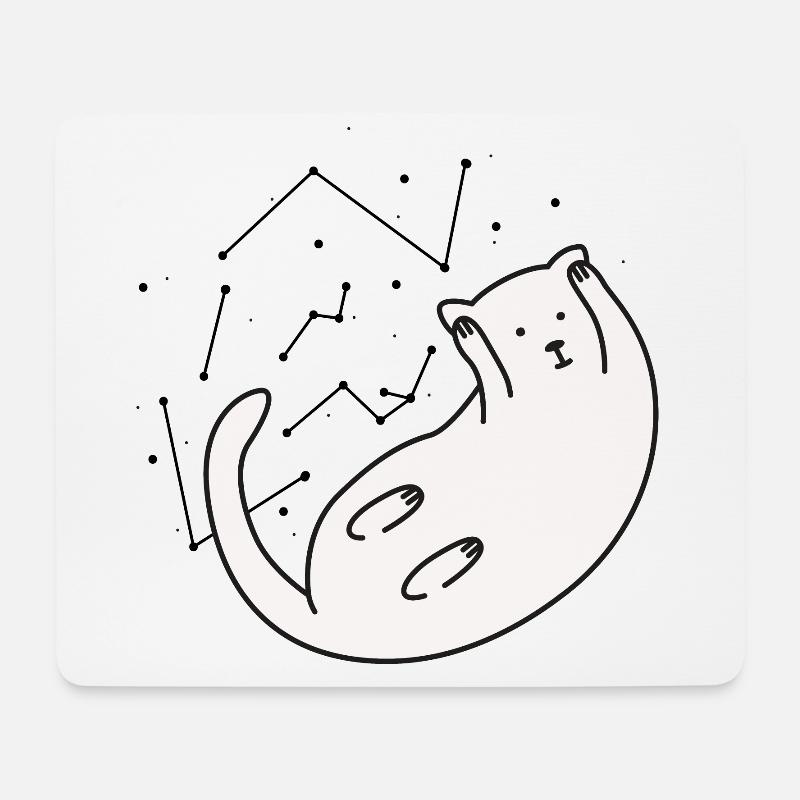 Space Cat Version 2 - Mousepad (Querformat) - Weiß