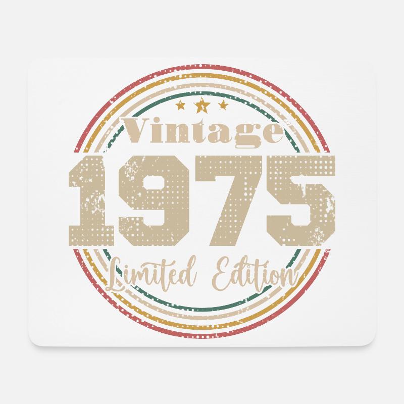 1975 Retro Vintage Geburtstag geboren in - 1975 - Mousepad (Querformat) - Weiß