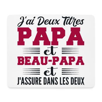 Ich habe zwei Titel Papa und Stiefvater Humor Geschenk - Mousepad (Querformat) - Weiß - Vorne