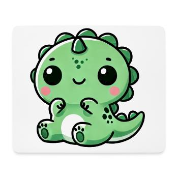 Cute Dino T-Rex Chibi - Mouse Pad (horizontal) - white - Front