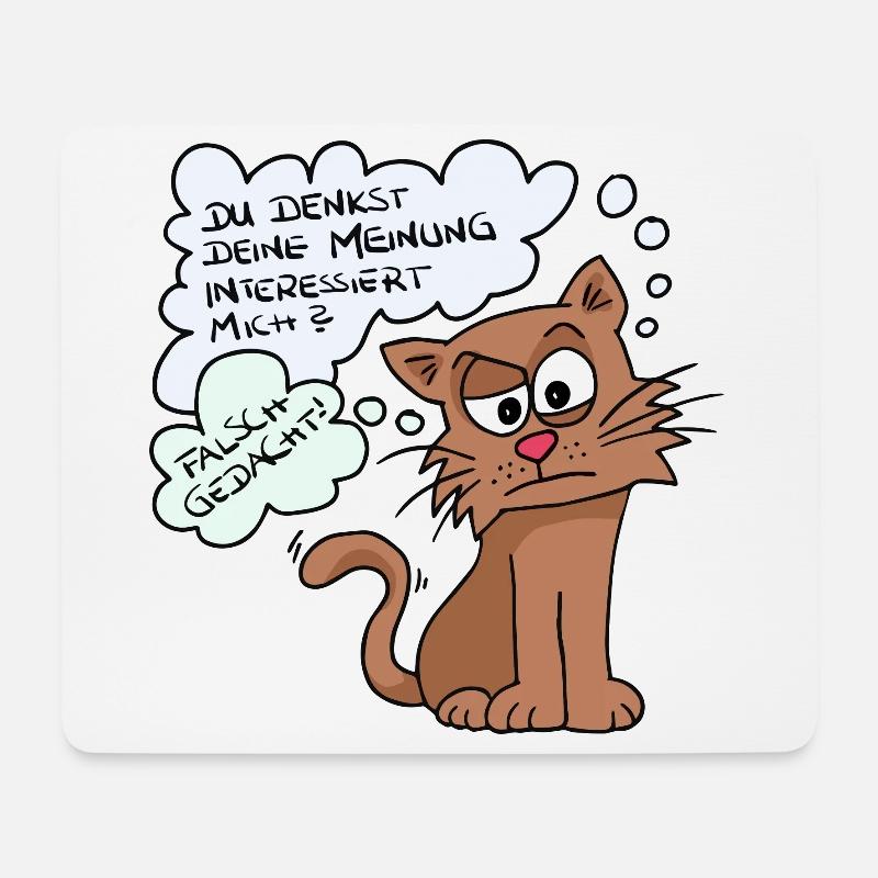 Du denkst deine Meinung interessiert mich? - Mousepad (Querformat) - Weiß