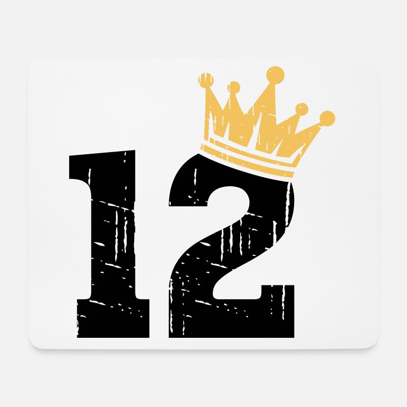 12 Krone 12. Geburtstag 12 Jahre - Mousepad (Querformat) - Weiß