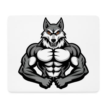 Husky Dog Muscles Bodybuilding - Mouse Pad (horizontal) - white - Front