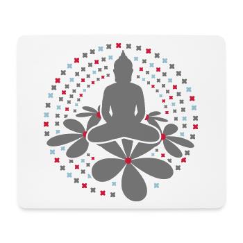 Mandala Bouddha - Tapis de souris (format paysage) - blanc - Devant