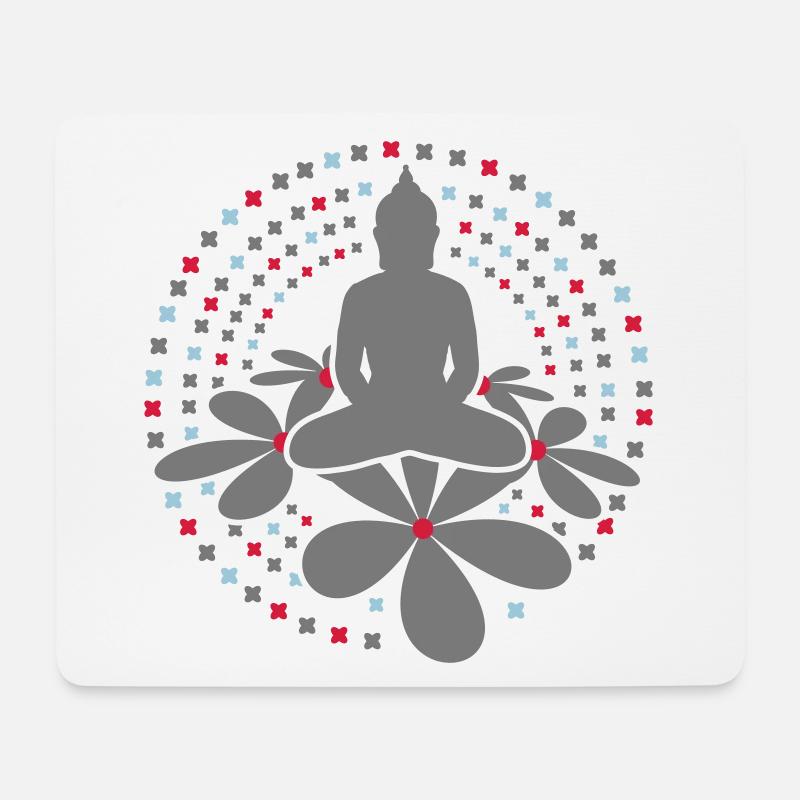 Buddha Mandala - Mousepad (Querformat) - Weiß